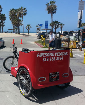 Ride a pedicab all over Venice, Santa Monica, Marina Del Rey and Los Angeles